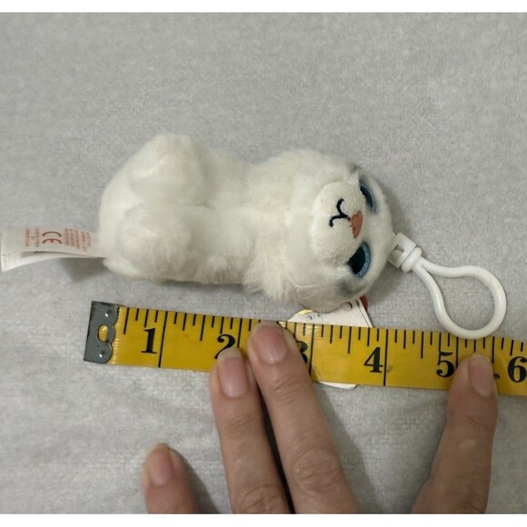TY Beanie Babies 3" TUNDRA White Tiger Key Bag Plush Stuffed Animal Plastic Clip - Picture 8 of 8